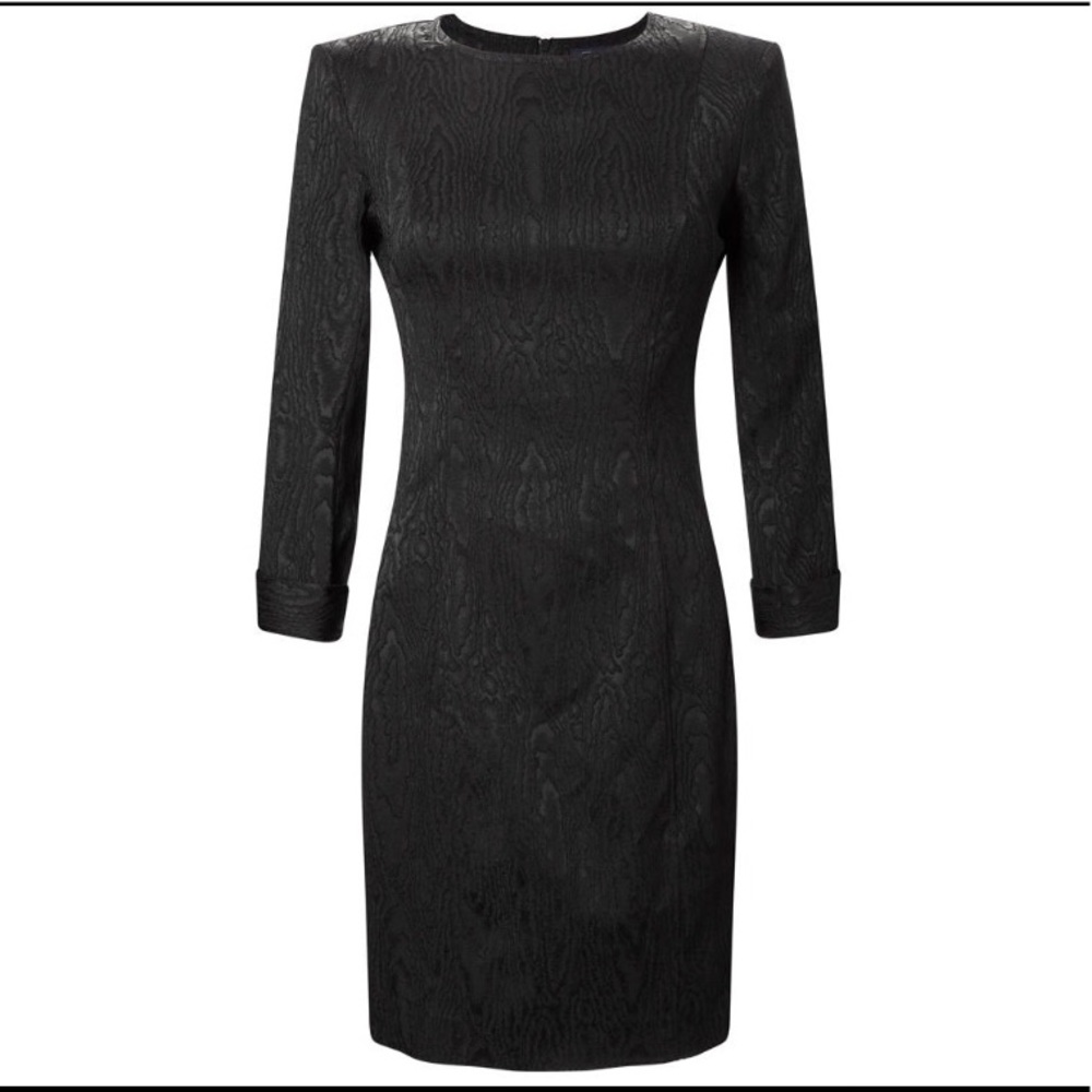 French Connection Black Jacquard Sheath Dress